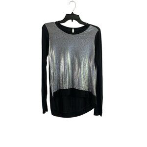Dare Women's Silver Metallic & Black Top